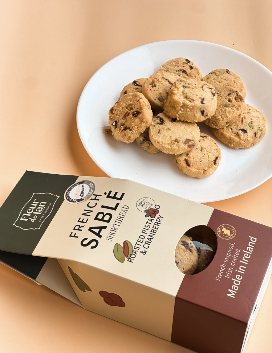 Roasted Pistachio &Cranberry French Sablé Shortbread